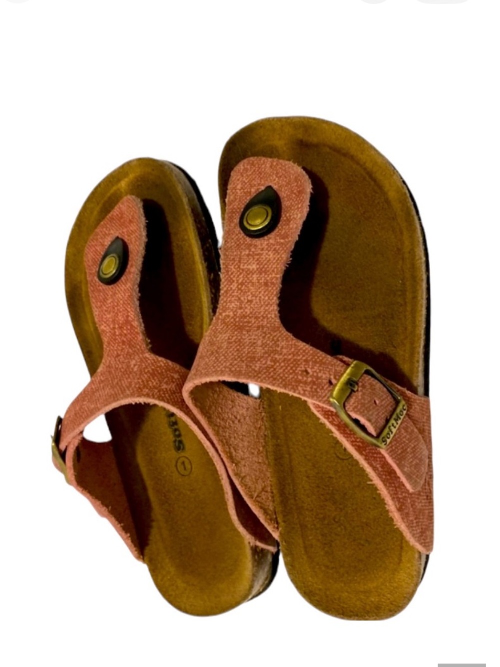 SoftMoc Gizeh Buckle Suede Old Rose Thong Flip Sandals Size 1